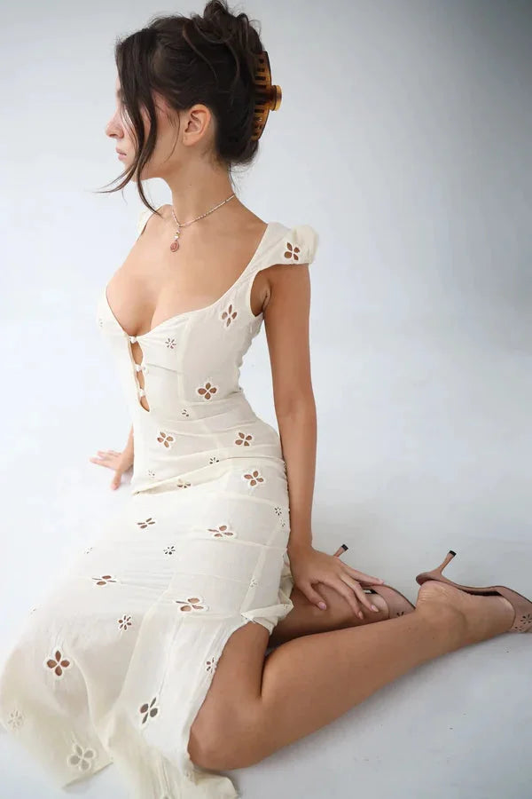 Embroidered cotton dress